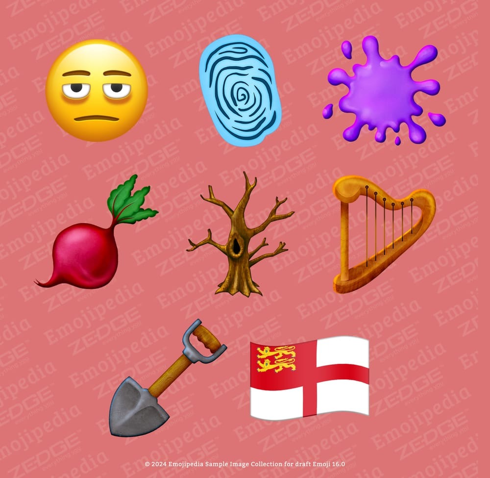 A set of eight new emoji icons on a pink background will be released next year