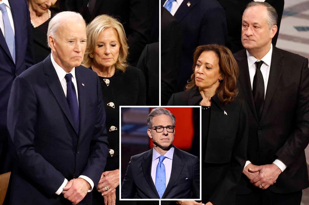 CNN's Jake Tapper observes tensions between Bidens and Kamala Harris at Jimmy Carter's funeral: 'I didn't see a particularly warm greeting'