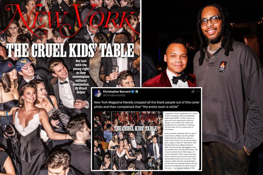 NY Magazine was torn to harvest black people from the Trump party coverage photography - pretending 'almost everyone are white'