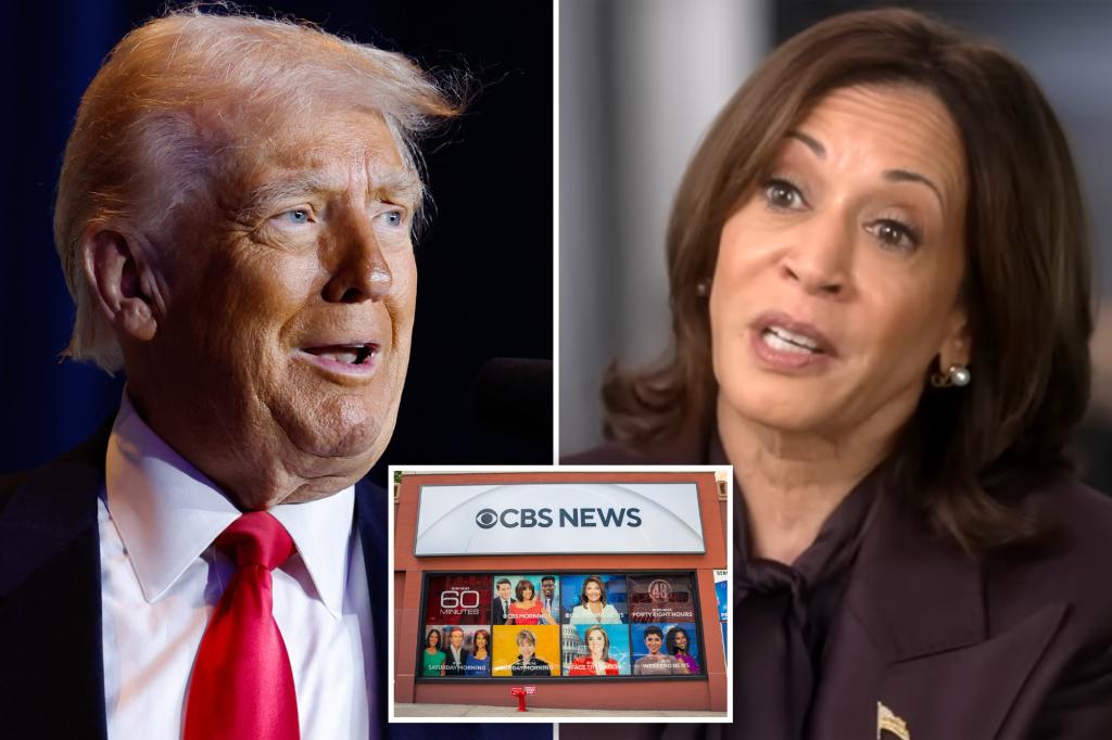 Trump collides CBS over interview transcript Kamala Harris '60 minutes, says the network must close: 'Scandal!'