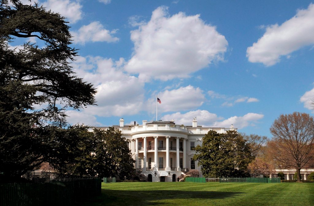 Clouds passing over the southern lawn of the White House in Washington DC, symbolic of a 2011 US government statement denying extraterrestrial life evidence