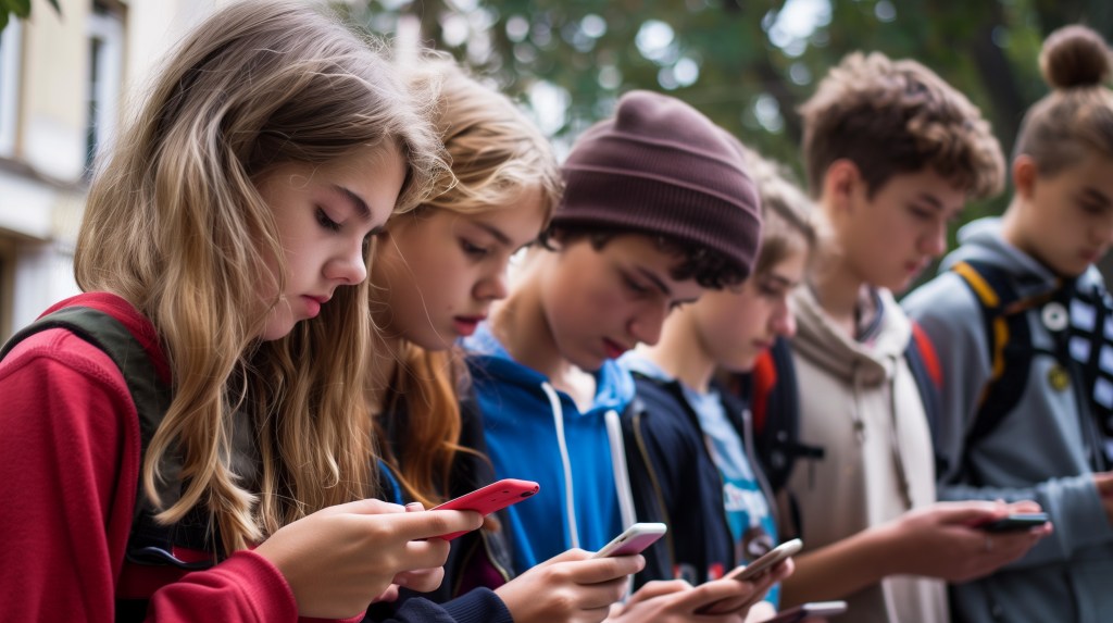 Teens on smartphones